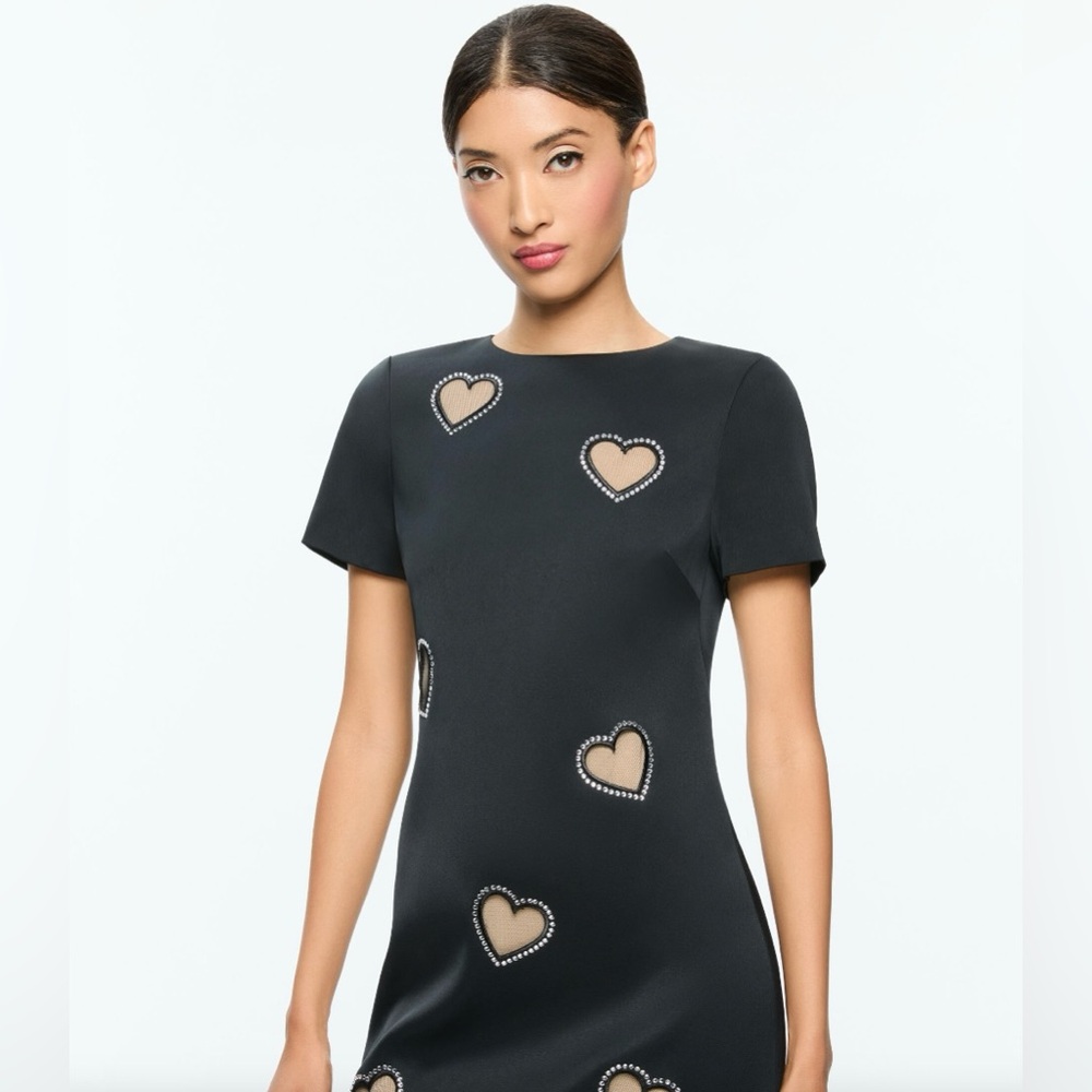 NWT Alice + Olivia Clyde Embellished Cap Sleeve Shift Dress Sz. 8 - Picture 12 of 14
